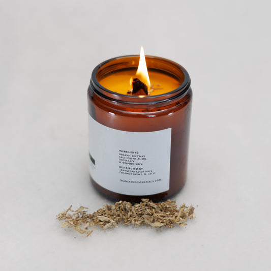 “Soothing Sage” Organic Beeswax Candle