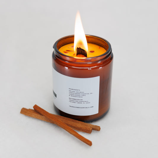 Sultry Sandalwood Organic Beeswax Candle